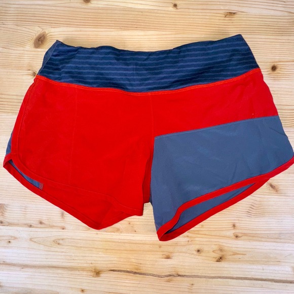 Rabbit Women's Running Shorts Small Red Gray Colorblock Athletic Gym - Picture 1 of 8
